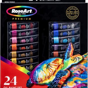 RoseArt Premium Oil Paint - Set 24 Colors, Maximum Strength Pigmented Oil Paints for Casual to Professional Artists, multi