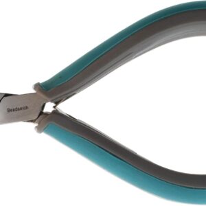 The Beadsmith Simply Modern Chain Nose Pliers, 4.5 inches (114mm) with polished steel head, PVC grip handles and double-leaf springs, tool for jewelry making