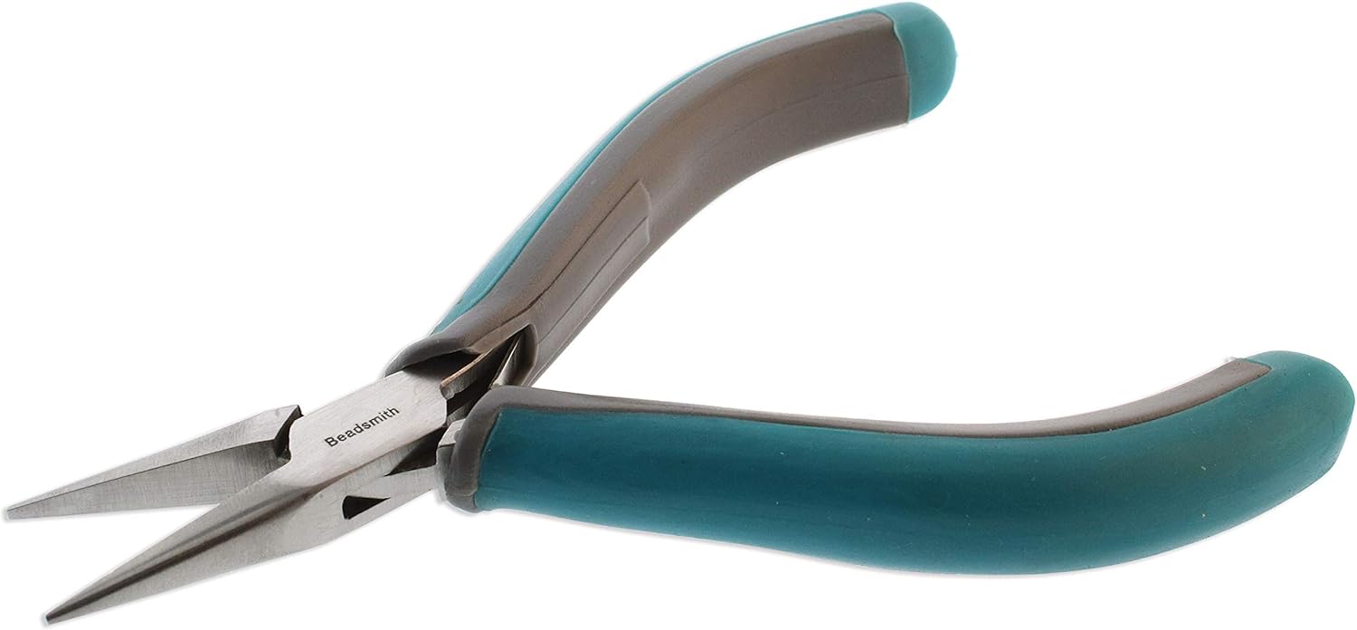 The Beadsmith Simply Modern Chain Nose Pliers, 4.5 inches (114mm) with polished steel head, PVC grip handles and double-leaf springs, tool for jewelry making - Image 3