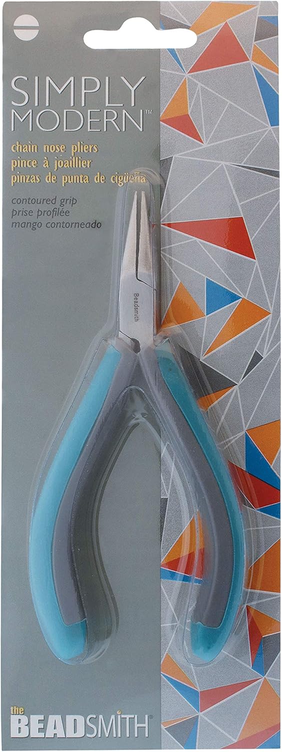 The Beadsmith Simply Modern Chain Nose Pliers, 4.5 inches (114mm) with polished steel head, PVC grip handles and double-leaf springs, tool for jewelry making - Image 8